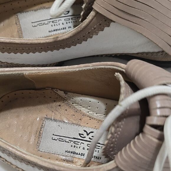 Walter Genuin Cream and Tan Loafers with Fringe Detail - Picture 2 of 6